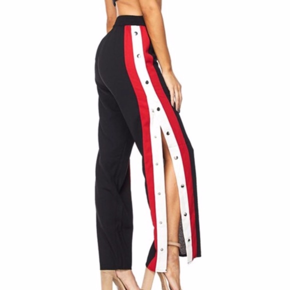 side snap pants womens